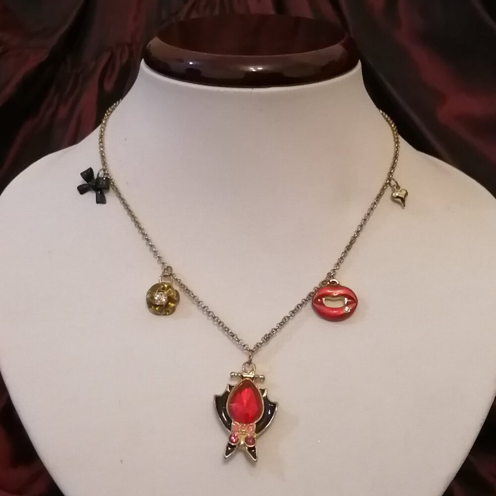 Rare Vintage Betsey Johnson Vampire Bat Necklace